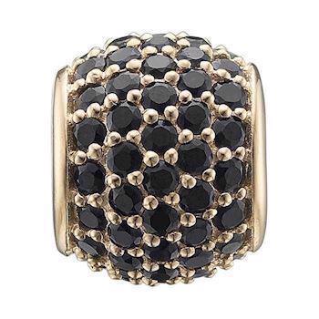 Christina Collect Gold-plated Onyx World Ball fully set with 70 glittering black onyx, model 623-G136